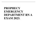 PROPHECY  EMERGENCY  DEPARTMENT RN A  EXAM 2023.