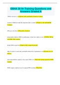 OSHA's mission is to protect sOSHA 30 Hr TrOSHA 30 Hr Training Questions and Answers Graded Aaining Questions and Answers Graded A,afety and health of America's workers creation of OSHA provided this important right to workers right to a safe and he