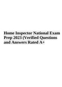 Home Inspector National Test/Exam Prep 2023 (Verified Questions and Answers Rated A+