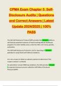 CPMA Exam Chapter 5: SelfDisclosure Audits | Questions and Correct Answers | Latest Update 2024/2025 | 100% PASS