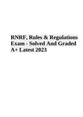 RNRF Rules and Regulations Exam - Solved And Graded A+ Latest 2023