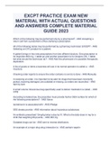 EXCPT PRACTICE EXAM NEW MATERIAL WITH ACTUAL QUESTIONS AND ANSWERS COMPLETE MATERIAL GUIDE 2023