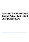 MN Dental Jurisprudence Exam | Actual Test Latest Rated A+