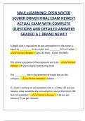 NAUI eLEARNING: OPEN WATER  SCUBER DRIVER FINAL EXAM NEWEST  ACTUAL EXAM WITH COMPLETE  QUESTIONS AND DETAILED ANSWERS  GRADED A | BRAND NEW!!!