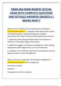 ORGB 364 EXAM NEWEST ACTUAL  EXAM WITH COMPLETE QUESTIONS  AND DETAILED ANSWERS GRADED A |  BRAND NEW!!!