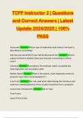 TCFP Instructor 2 | Questions and Correct Answers | Latest Update 2024/2025 | 100% PASS