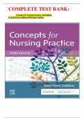 COMPLETE TEST BANK:  Concepts for Nursing Practice 3rd Edition by Jean Foret Giddens PhD latest Update.