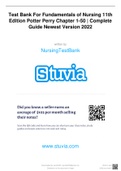 Test Bank For Fundamentals of Nursing 11th Edition Potter Perry Chapter 1-50 | Complete Guide Newest Version 2022
