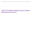 NR 511 Test Bank Solutions (Latest Update) Questions and Answers