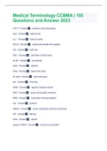 Medical Terminology CCBMA | 185 Questions and Answer 2023