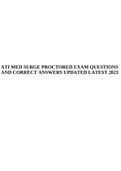 ATI MED SURGE PROCTORED EXAM QUESTIONS AND CORRECT ANSWERS UPDATED LATEST 2023.