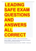 LEADING SAFE EXAM QUESTIONS AND ANSWERS ALL CORRECT 