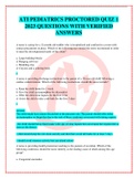 ATI PEDIATRICS PROCTORED QUIZ 1 2023 QUESTIONS WITH VERIFIED ANSWERS