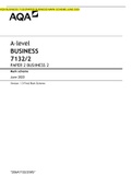 AQA A LEVEL BUSINESS PAPER 2 BUSIINESS 2 MS 2020