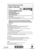  Pearson Edexcel Level 3 GCE Further Mathematics Advanced Subsidiary Further Mathematics options 28: Decision Mathematics 2 (Part of option K only) question paper 2024 june 8fmo/28