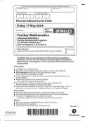 Pearson Edexcel Level 3 GCE Further Mathematics Advanced Subsidiary Further Mathematics options 25: Further Mechanics 1 (Part of options C, E, H and J) question paper 2024 june 8fmo/25