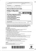  Pearson Edexcel Level 3 GCE Further Mathematics Advanced Subsidiary Further Mathematics options 23: Further Statistics 1 (Part of options B, E, F and G)  question paper 2024 june 8fmo/23