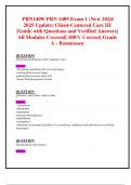 Exam 1,Exam 2 & Final Exams: PRN1409/ PRN 1409 (ALL NEW 2024/ 2025 Updates BUNDLED TOGETHER PACKAGE WITH SOLUTIONS) Client-Centered Care III| Questions and Verified Answers| 100% Correct| A Grade - Rasmussen