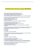 AHA BLS Exam Review Latest 2022-2023!Rated A+ Answers