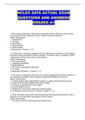 NCLEX SATA ACTUAL EXAM QUESTIONS AND ANSWERS GRADED A+