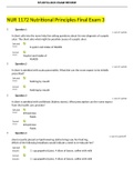 Exam 1 2 And 3 Study Guide - NUR1172 / NUR 1172 (Latest 2023 / 2024) : Nutritional Principles In Nursing - Rasmussen All Combined Package Deal