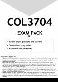 COL3704 EXAM PACK 2024 - DISTINCTION GUARANTEED