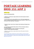 PORTAGE LEARNING BIOD 151 A&P 1 MODULE 6 Exam