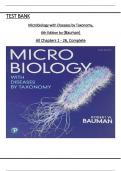 TEST BANK For Microbiology with Diseases by Taxonomy, 6th Edition Robert W. Bauman All Chapters 1 to 27 complete Verified editon ISBN: 9780134832302