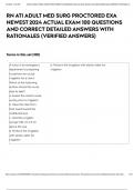 RN ATI ADULT MED SURG PROCTORED EXA NEWEST 2024 ACTUAL EXAM 100 QUESTIONS AND CORRECT DETAILED ANSWERS WITH RATIONALES (VERIFIED ANSWERS)