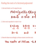 Roots of Factored Polynomials Step by Step Notes