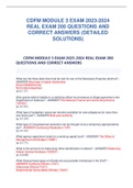 CDFM MODULE 3 EXAM 2023-2024 REAL EXAM 200 QUESTIONS AND CORRECT ANSWERS