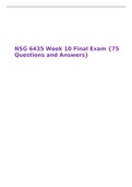 NSG 6435 Week 10 Final Exam {75 Questions and Answers}