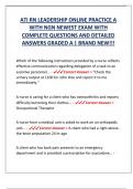 ATI RN LEADERSHIP ONLINE PRACTICE A  WITH NGN NEWEST EXAM WITH  COMPLETE QUESTIONS AND DETAILED  ANSWERS GRADED A | BRAND NEW!!! 