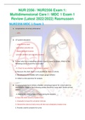 NUR 2356 / NUR2356 Exam 1: Multidimensional Care I / MDC 1 Exam 1 Review (Latest 2022/2022) Rasmussen