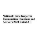 National Home Inspector Examination Questions and Answers 2023 Rated A+