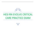 HESI RN EVOLVE CRITICAL  CARE PRACTICE EXAM LATEST UPDATE