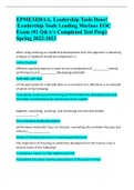 EPME3420AA, Leadership Tools Done!  /Leadership Tools Leading Marines EOC Exam (92 Q&A's Completed Test Prep) Spring 2022-2023