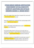 FITOUR GROUP EXERCISE CERTIFICATION  EXAM NEWEST ACTUAL EXAM WITH  COMPLETE QUESTIONS AND DETAILED  ANSWERS GEADED A | BRAND NEW!!! 