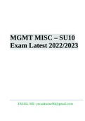 MGMT MISC – SU10  Exam Latest 2022/2023