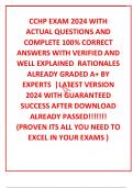 CCHP EXAM 2024 WITH ACTUAL QUESTIONS AND COMPLETE 100% CORRECT ANSWERS WITH VERIFIED AND WELL EXPLAINED  RATIONALES ALREADY GRADED A+ BY EXPERTS  |LATEST VERSION 2024 WITH GUARANTEED SUCCESS AFTER DOWNLOAD  ALREADY PASSED!!!!!!! (PROVEN ITS ALL YOU NEED T