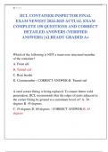 IICL CONTAINER INSPECTOR FINAL  EXAM NEWEST 2024-2025 ACTUAL EXAM  COMPLETE 150 QUESTIONS AND CORRECT  DETAILED ANSWERS (VERIFIED  ANSWERS) |ALREADY GRADED A+