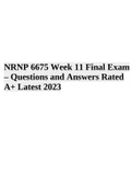 NRNP 6675 Week 11 Final Exam – Questions and Answers Graded 100% 2023