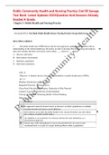 Public Community Health and Nursing Practice 2nd ED Savage Test Bank  Latest Updates 2023Question And Answers Already Graded A Grade.