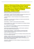 Chapter 9 clinical psychology, Clinical Psychology - Pomerantz Ch 14 Behavioral Therapy, Clinical Psychology Ch. 13 Pomerantz Humanistic (Rogers), Clinical Psychology Chapter 12, Clinical Psychology - Chapter 10 2023