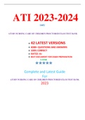  ATI RN NURSING CARE OF CHILDREN PROCTORED EXAM TEST BANK / RN ATI NURSING CARE OF CHILDREN PROCTORED EXAM TEST BANK / RN NURSING CARE OF CHILDREN ATI PROCTORED EXAM TEST BANK:LATEST 2023