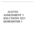 AUI3703 ASSIGNMENT 3 SOLUTIONS 2023 SEMEMSTER 1