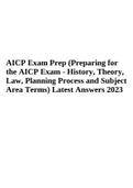 AICP Exam Prep (Preparing for the AICP Exam - History, Theory, Law, Planning Process and Subject Area Terms) Latest Answers.