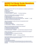 IAHSS Full Study Guide Questions With Complete Solutions