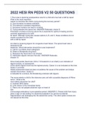 2022 HESI RN PEDS V2 50 QUESTIONS & ANSWERS