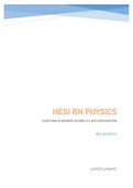 HESI RN PHYSICS - QUESTIONS & ANSWERS (SCORED A+) WITH EXPLANATIONS 100% GUARANTEED  LATEST VERSION